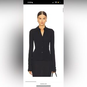 EAVES NWT $250 Black Button-Up shirt